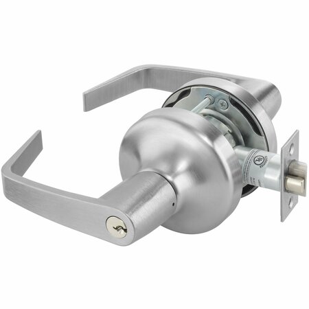 YALE COMMERCIAL Storeroom Augusta Lever Grade 1 Cylindrical Lock with Schlage C Keyway, 694 Latch, and AU4705LN626SCHC
